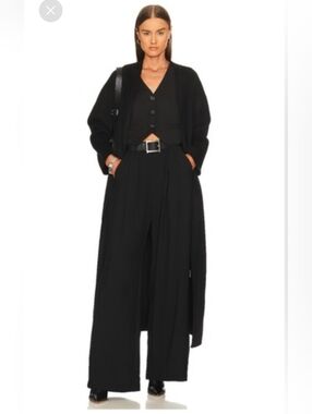 Black Trousers Nonchalant Label FABI Black High Waisted Wide Leg Pants Size L